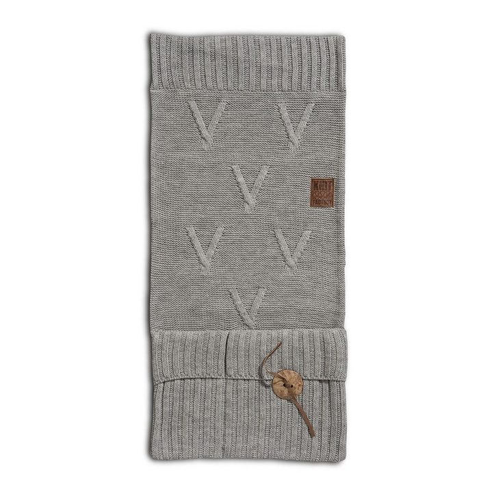 Knit Factory Aufbewahrungstasche Aran Pockets 100x50 cm Glatt Grau (1-tlg) Strickware Aufbewahrungstasche Tasche
