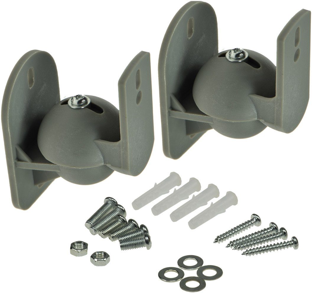 ChiliTec Lautsprecher-Wandhalterung 2er Set Lautsprecher Wandhalterung Grau - kompakt flexibel universal