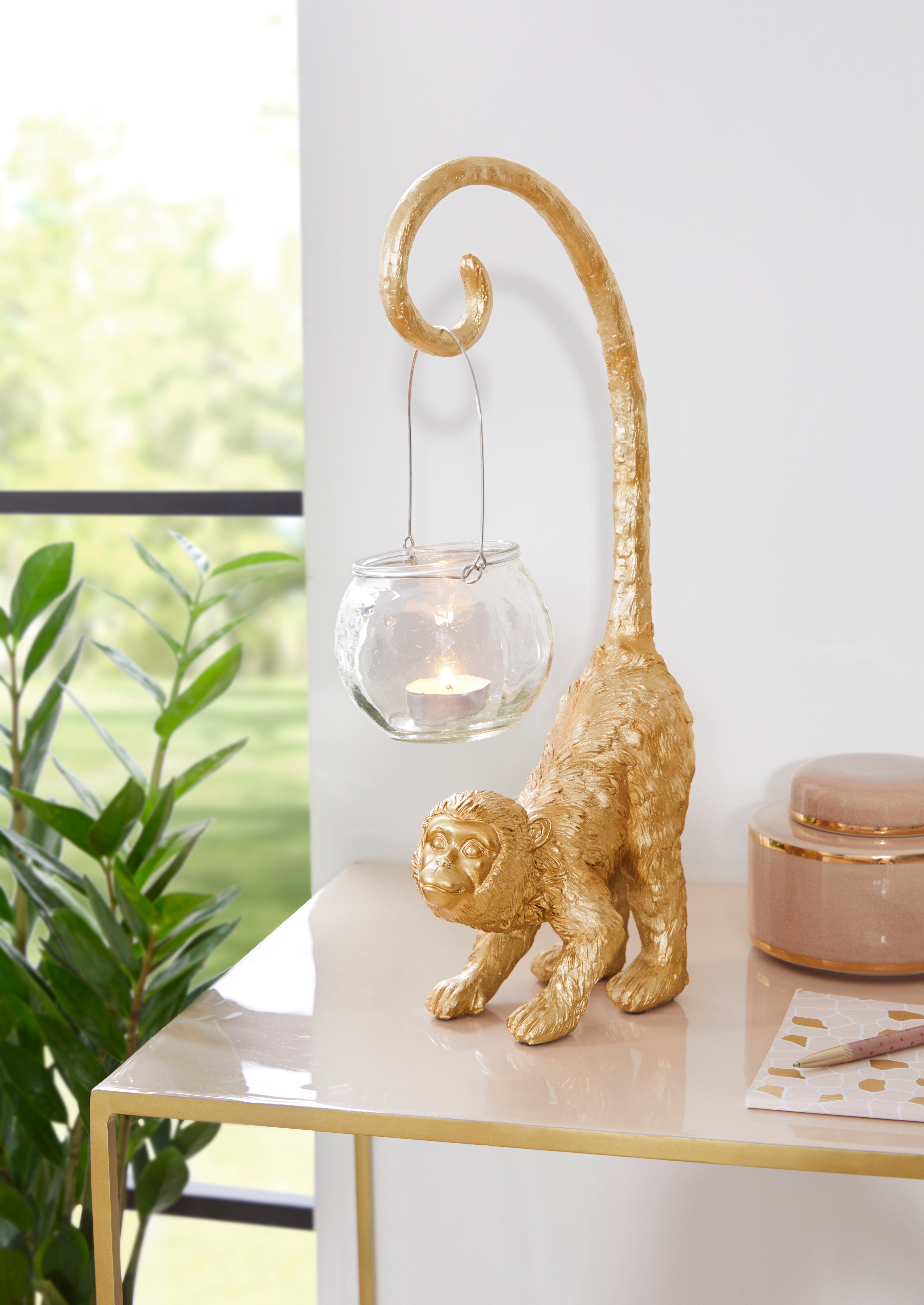 Leonique Dekofigur Affe mit Windlicht günstig online kaufen