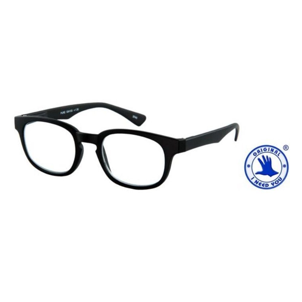 Lesebrille Pure Schwarz-Matt mit Etui (3,0 dpt)