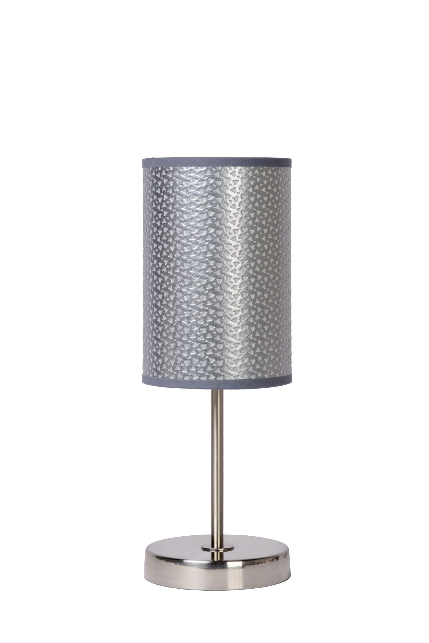 Licht-Erlebnisse Nachttischlampe SADOR, ohne Leuchtmittel, Metall rund D: 13 cm 38 cm Chrom E27 Vintage