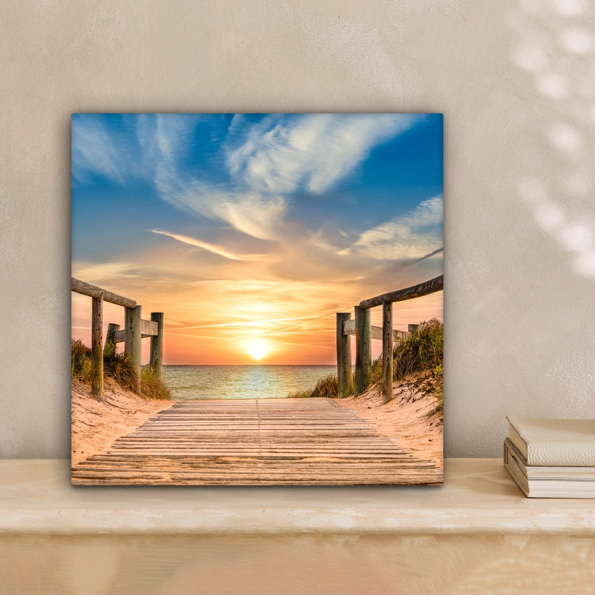 OneMillionCanvasses® Leinwandbild Strand - Sonnenuntergang - günstig online kaufen