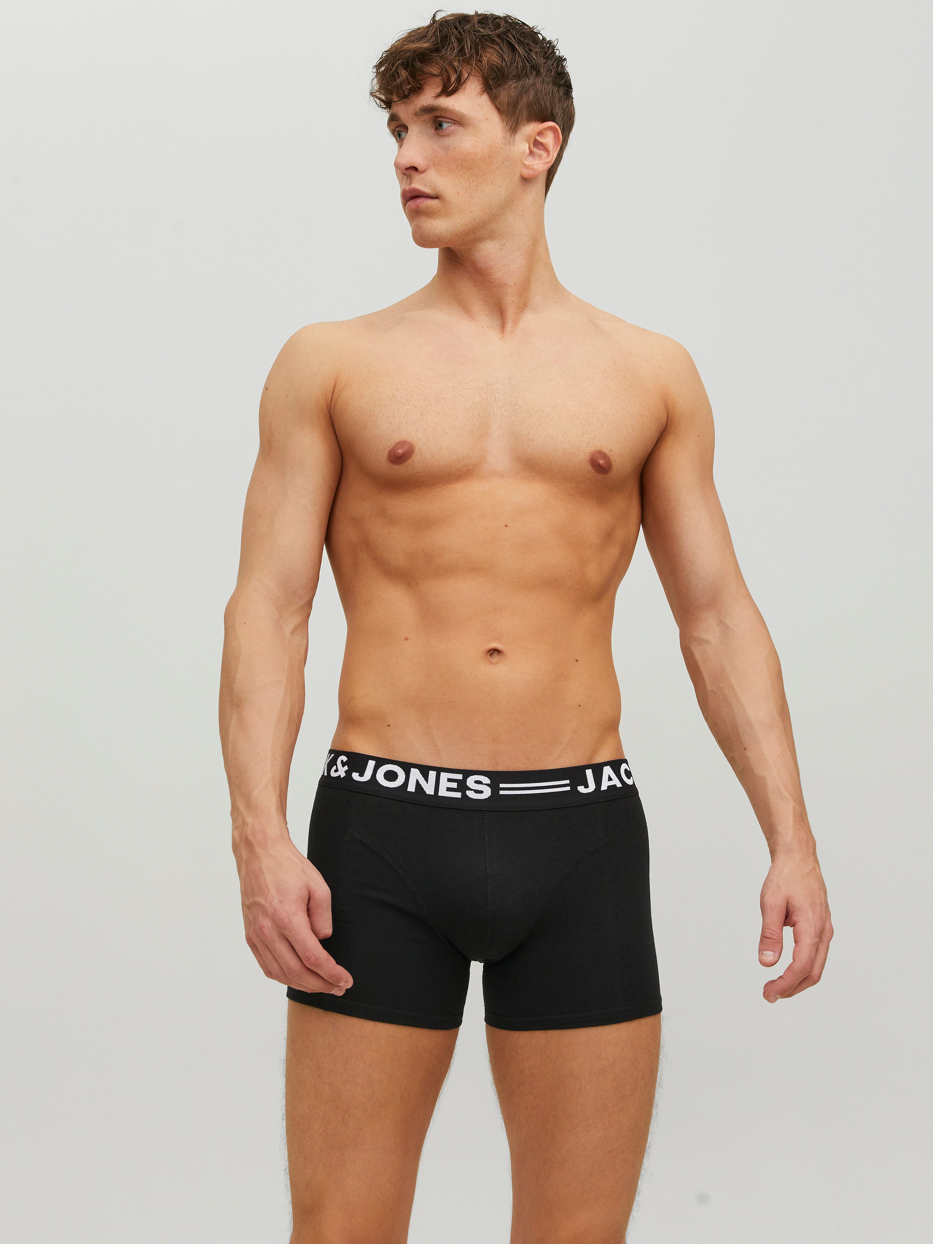 Jack & Jones Boxer Sense Trunks (Packung, 3-St., 3er-Pack) Baumwollmischung, elastisches Bündchen