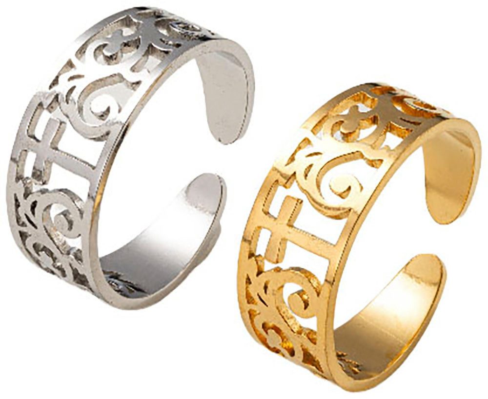 Firetti Ring-Set Multipack Schmuck Geschenk Edelstahl Damenring Herrenring Kreuz (Set, 2-tlg), Made in Germany