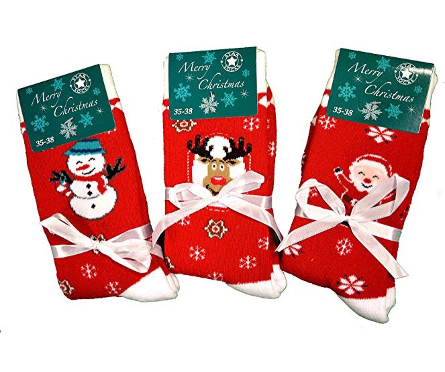 Cocain underwear Thermosocken kuschelige Vollfrottee Socken (3-Paar) lustige weihnachtliche Motive | Thermosocken