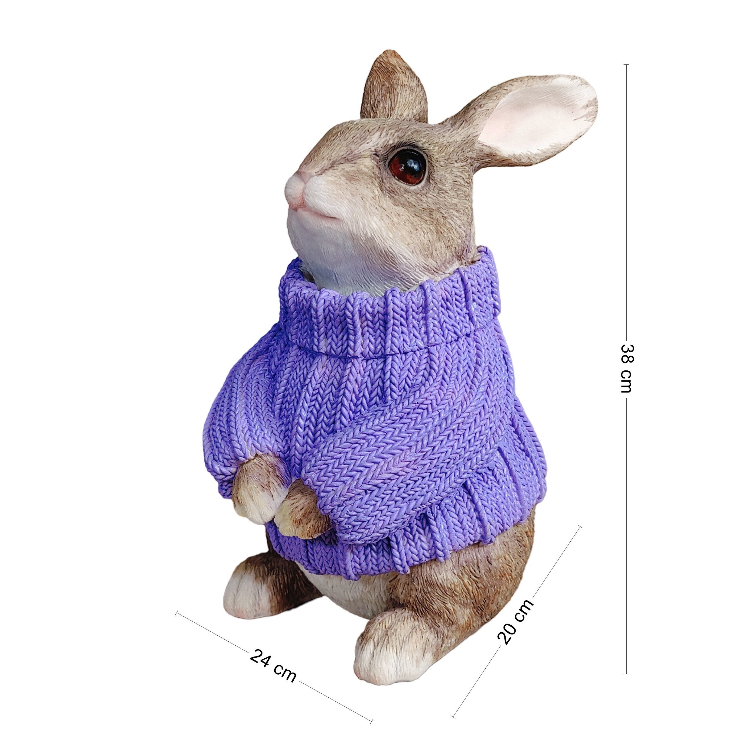 colourliving Osterfigur Deko-Hase XL im Pullover – Große Osterhasen-Figur sitzend (1 St), 6 verschiedene Farben und Varianten auswählbar