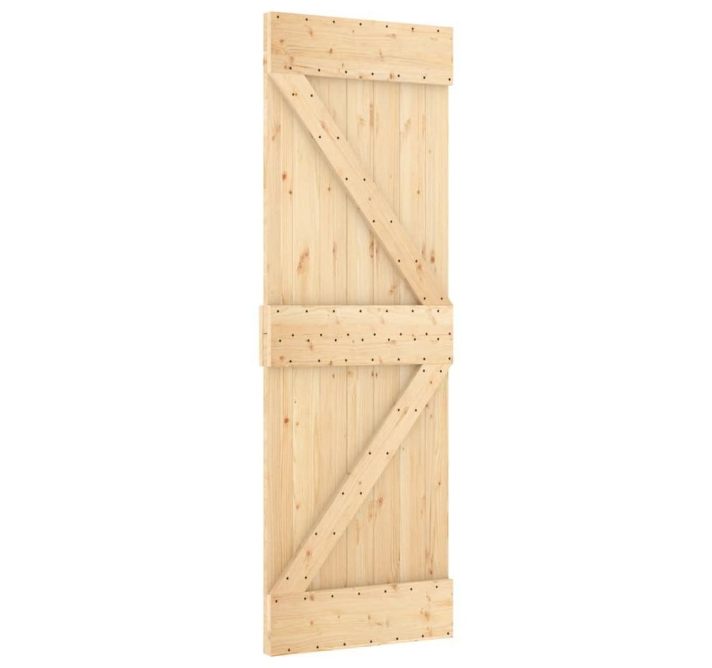 Thumbnail - vidaXL Schiebetür Schiebetür mit Beschlag 70x210 cm Massivholz Kiefer