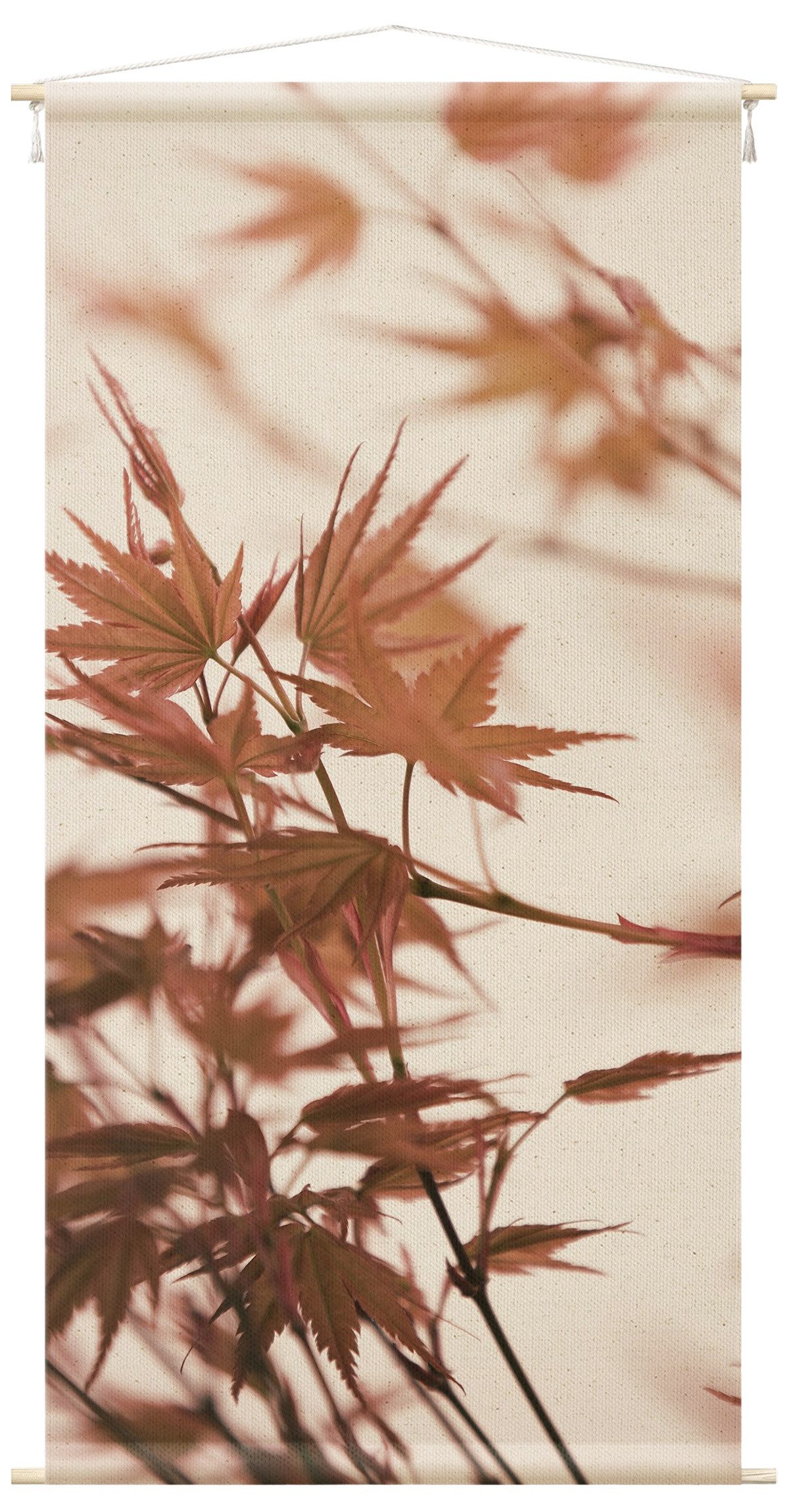 Wandteppich modern Landhaus Botanik rot