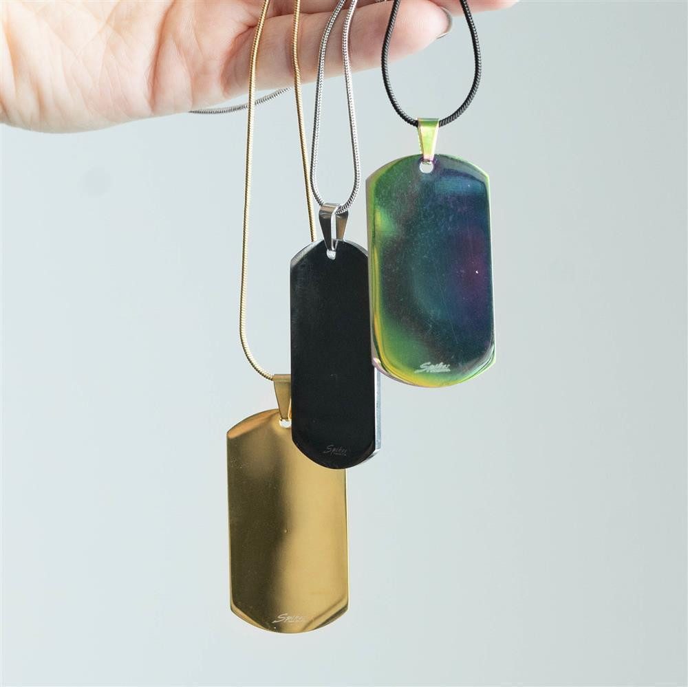 BUNGSA Anhänger Set Anhänger Dog Tag Silber aus Edelstahl Unisex (1-tlg), Pendant Halsketten