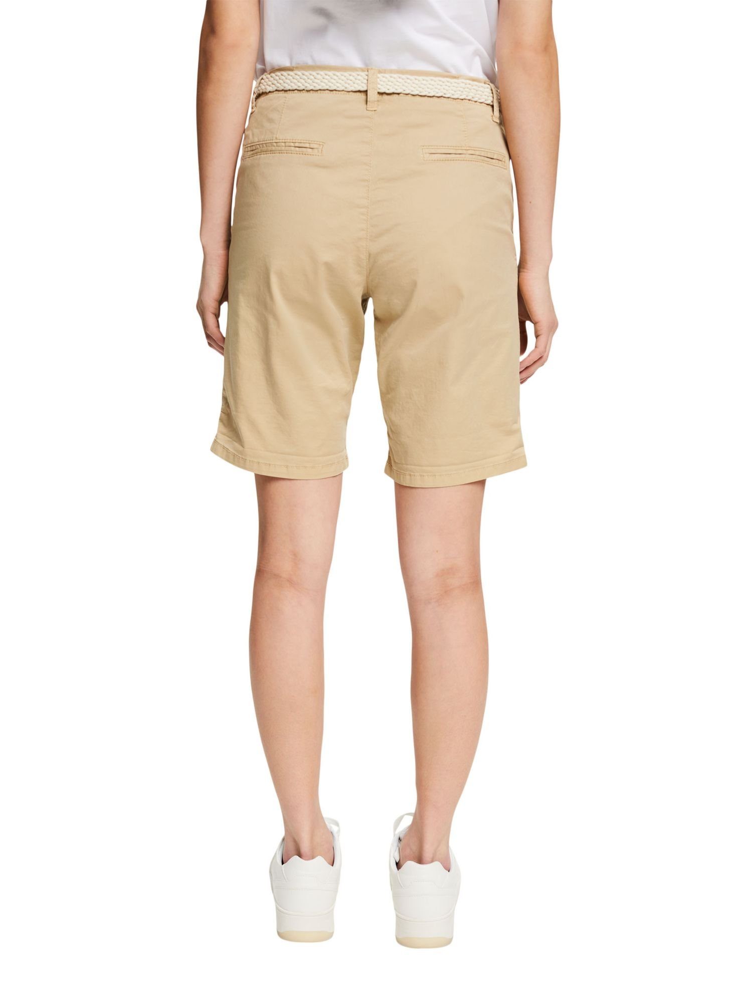 Esprit Shorts Shorts (1-tlg) Flechtgürtel mit SAND