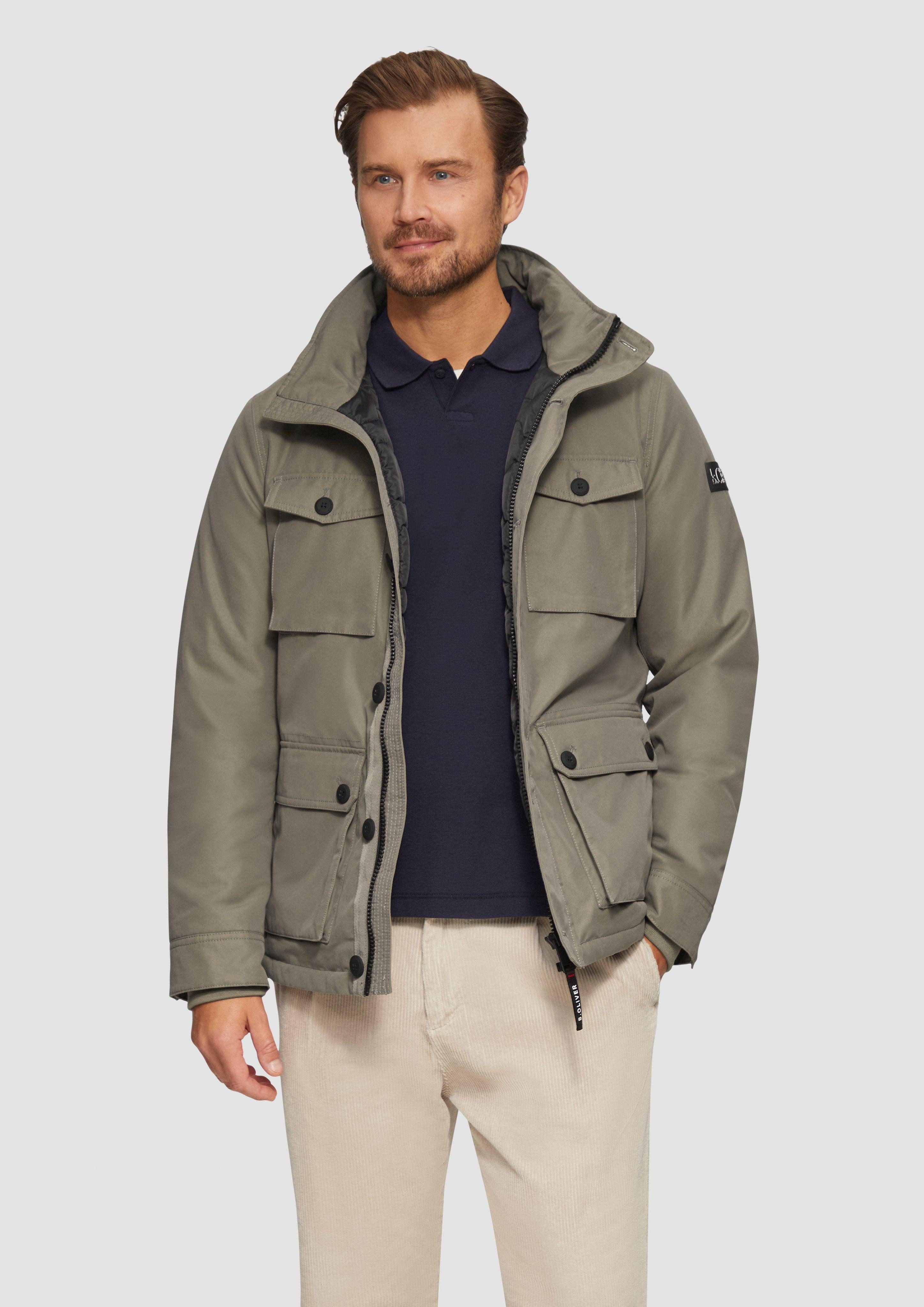 Allwetterjacke Gefütterte Jacke mit aufgesetzten Taschen im Utility-Stil