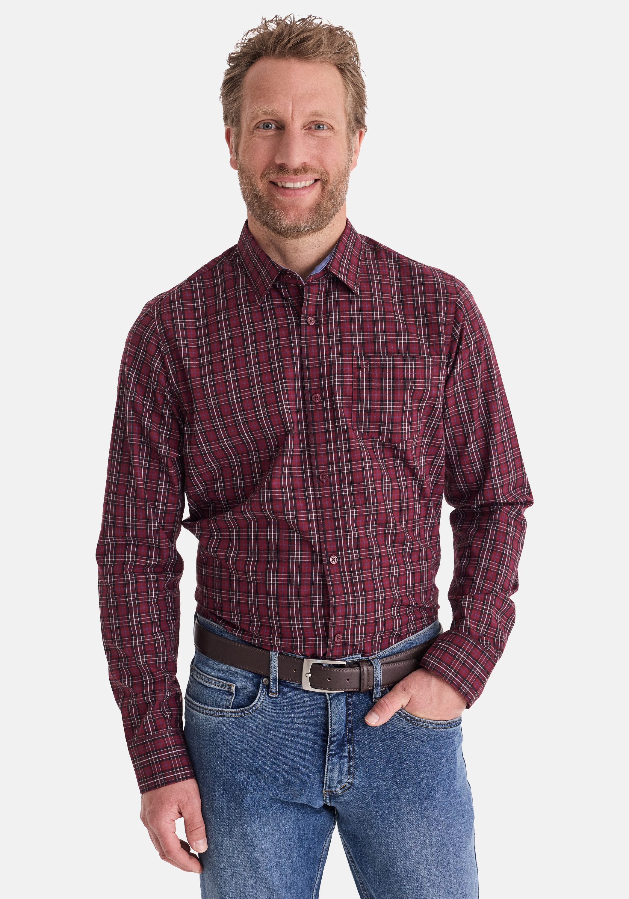 Stooker Men Langarmhemd HUGH Hemd Modern Kent Langarm Hemd Modern Kent Langarm für Herren
