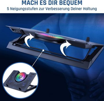 KLIM Notebook-Kühler Nova RGB, Laptop-RGB-Kühler / 11 bis 19 Zoll