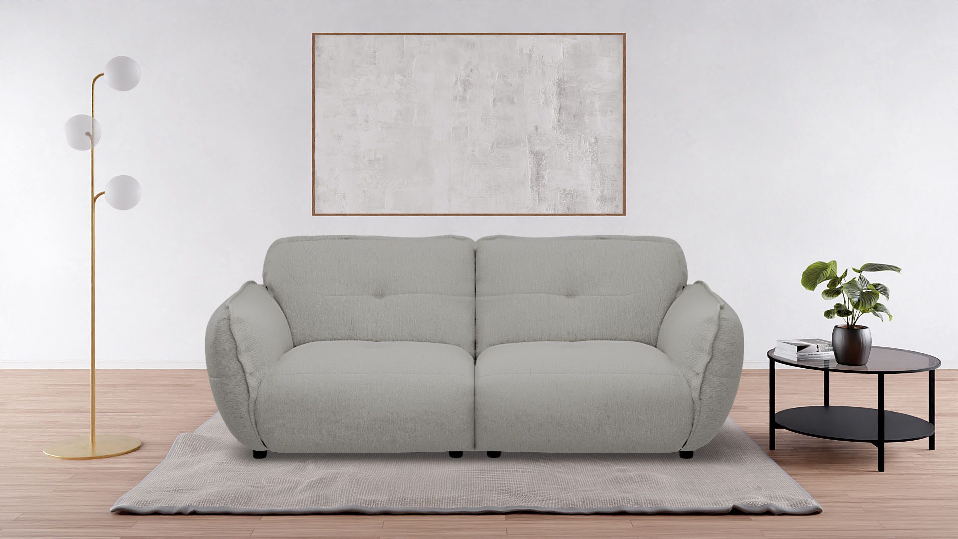 BETYPE 3-Sitzer Be Fluffy moderner Love Seat, XXL Sofa, Mega Sofa, Softes Sitzgefühl, moderne Kedernaht, hochwertiger Bezug