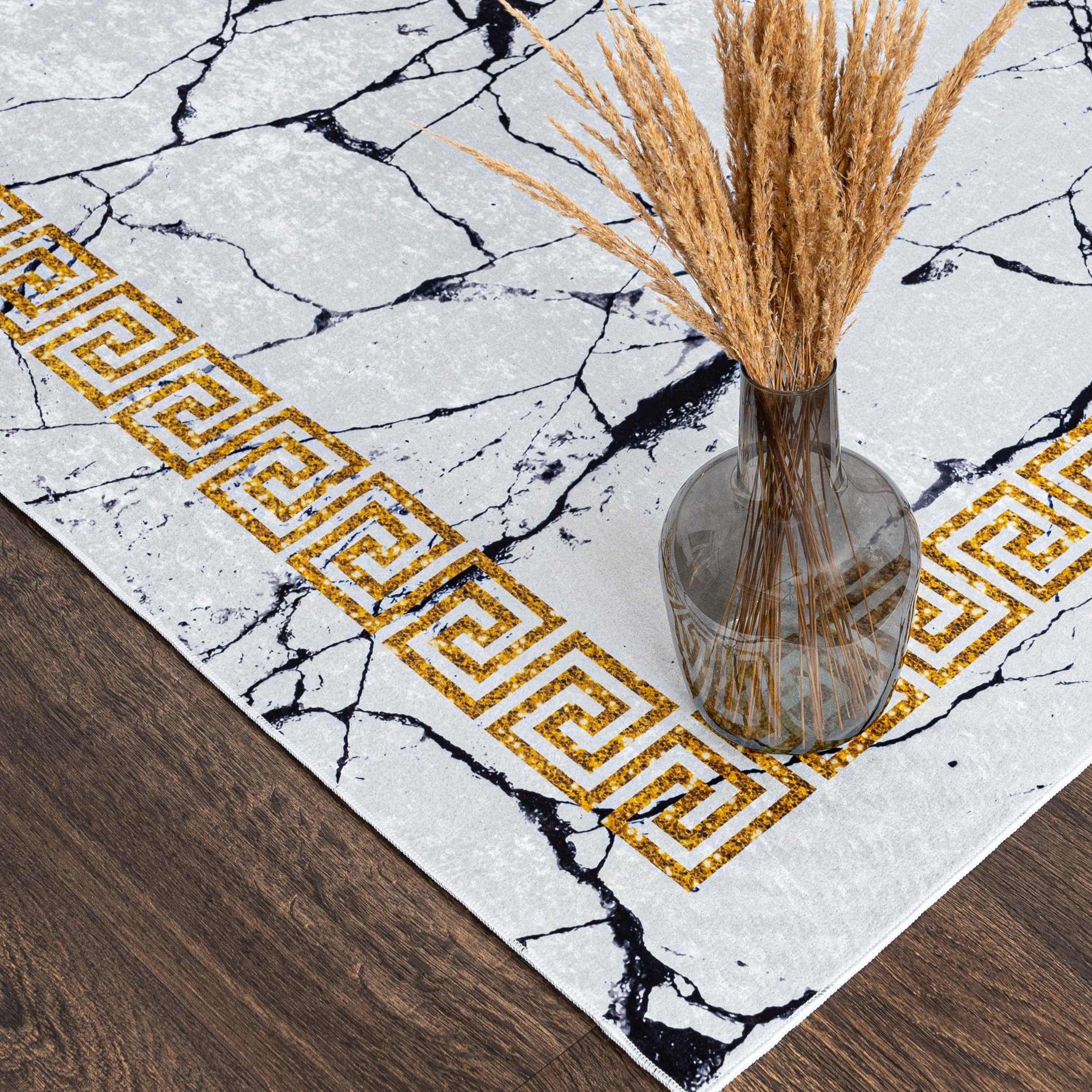 Mazovia Designteppich Modern Teppich für Wohnzimmer, Schlafzimmer, Esszimmer, 80 x 150 cm, Kurflor, Waschbar in Waschmaschine, Höhe 5 mm, Rutschfest – Bild 3 von 5