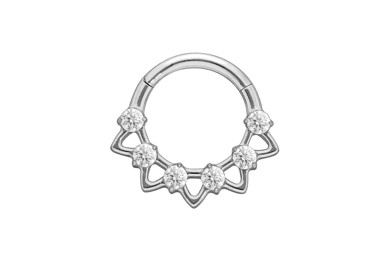 Nasenpiercing Titan Segmentring Clicker KRISTALLE + SPITZEN Ohrpiercing Septum Nase