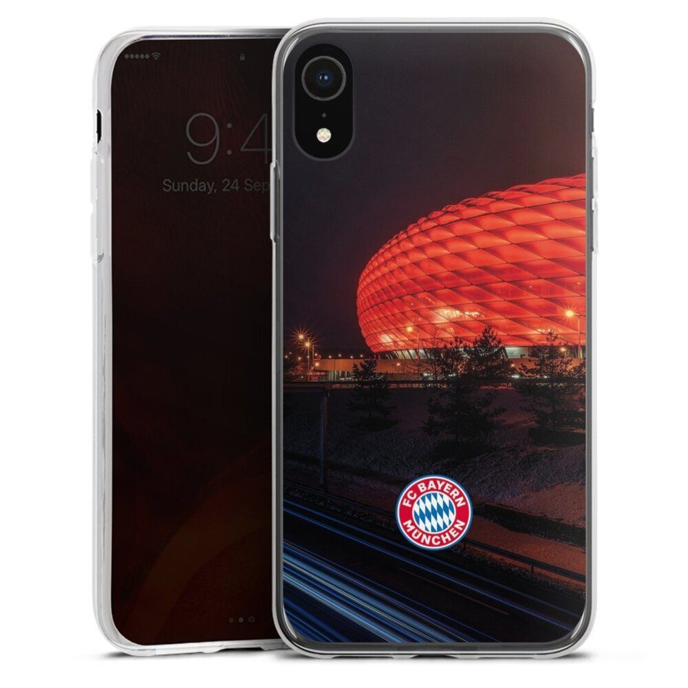DeinDesign Handyhülle FC Bayern München FCB Stadion Allianz Arena bei Nacht FCB, Apple iPhone Xr Slim Case Silikon Hülle Ultra Dünn Schutzhülle