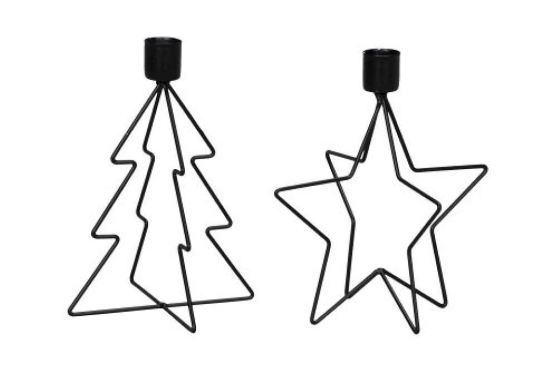 Baum Stern 2er (4er-Set) Weihnachtsfigur Kerzenhalter Posiwio Set und