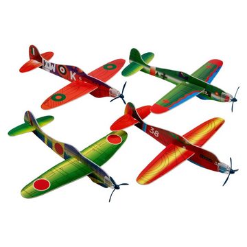 Otto Simon Spielzeug-Flugzeug Styropor Flieger Set 12 Stück mit Propeller Wurfgleiter Flugzeuge, (12-tlg), 12 unterschiedliche Modelle, mit Propeller