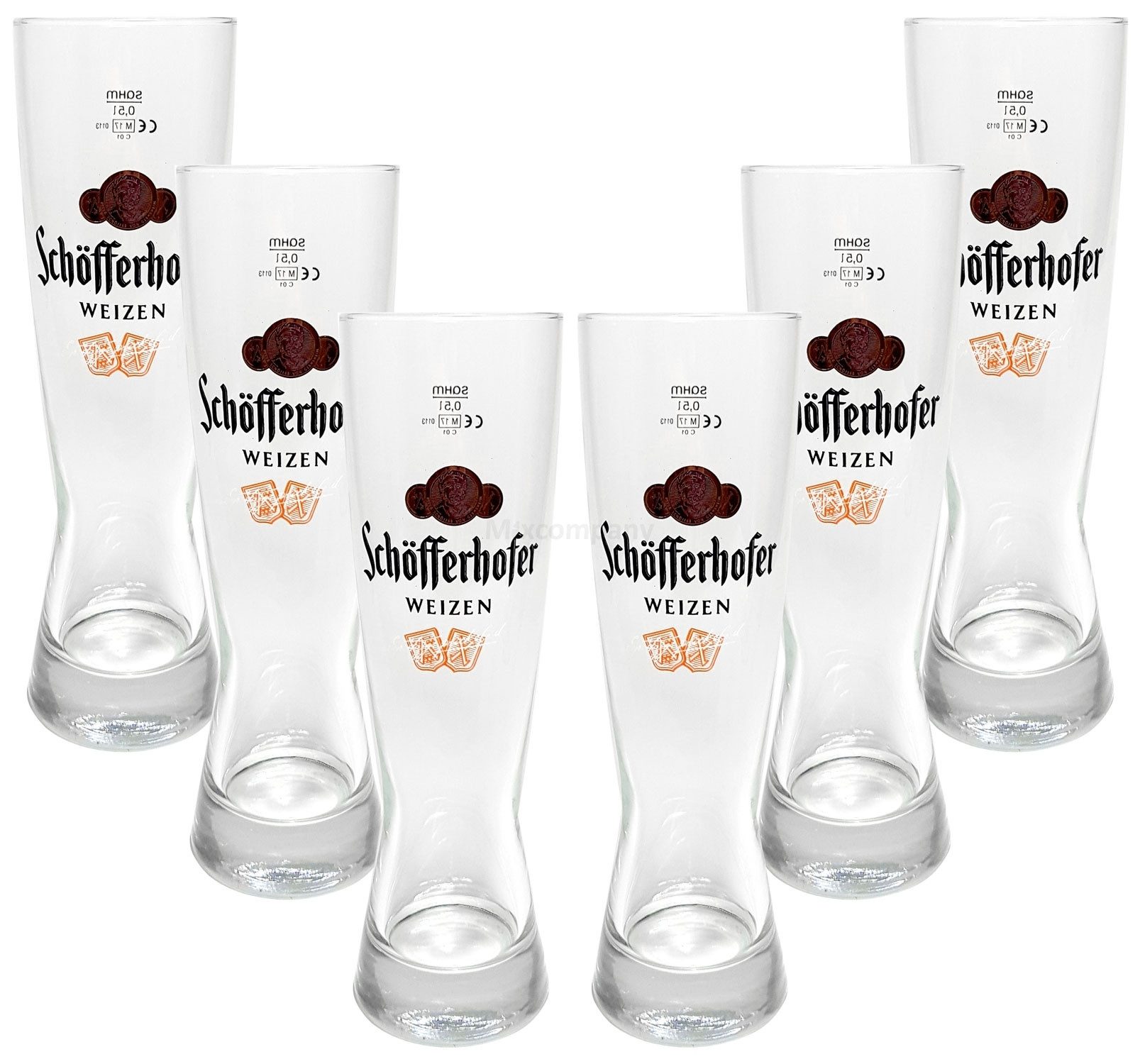Gläser-Set Schöfferhofer Weizen Bierglas Glas Gläser-Set - 6x Biergläser 0,5l