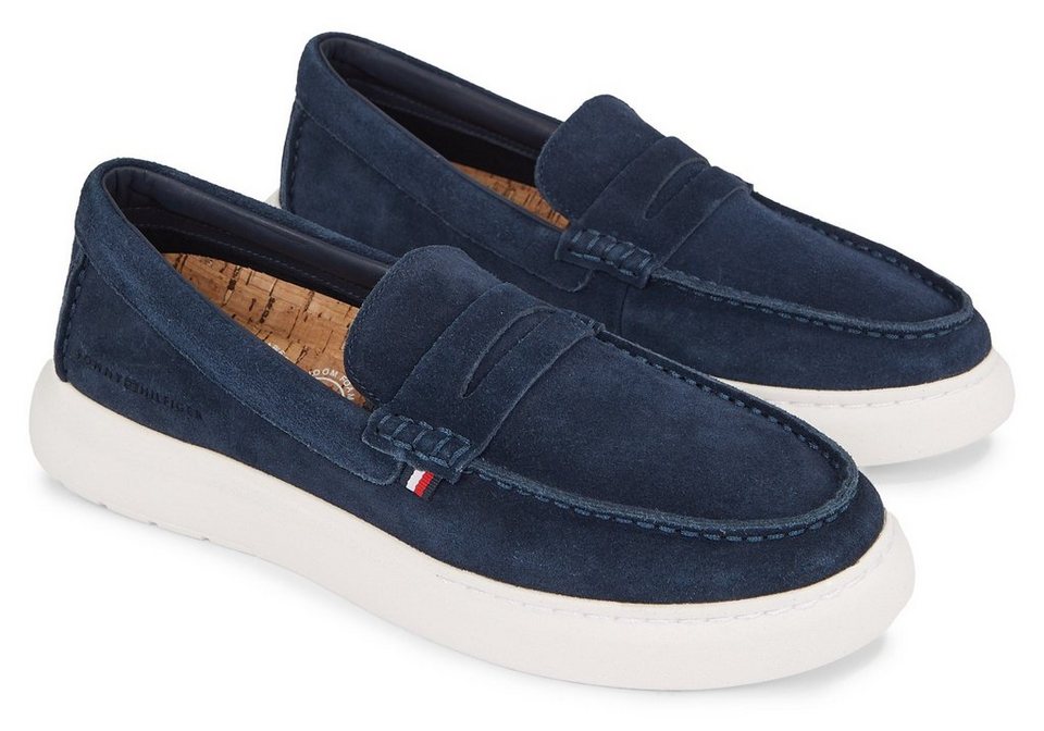 Tommy Hilfiger HILFIGER SUEDE HYBRID LOAFER Slipper mit schönem Zierriegel