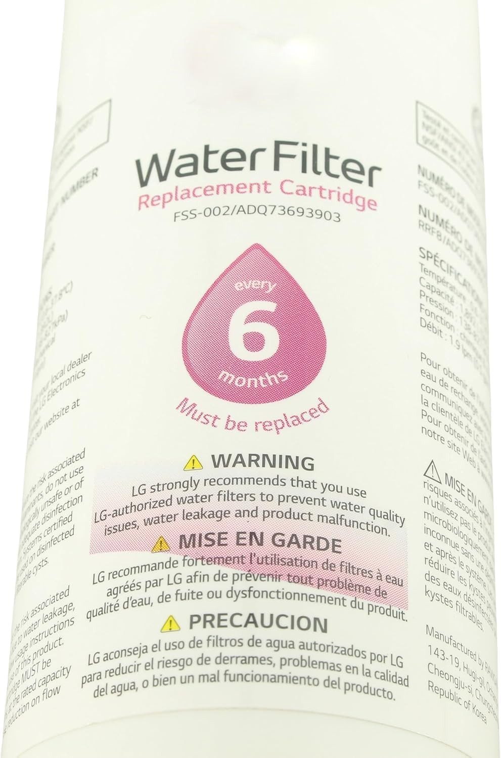 LG Wasserfilter LG Original Kühlschrank-Wasserfilter ADQ73693903/ADQ736939, Zubehör für Passend für LG Kühlschränke, passend für LG Kühlschränke