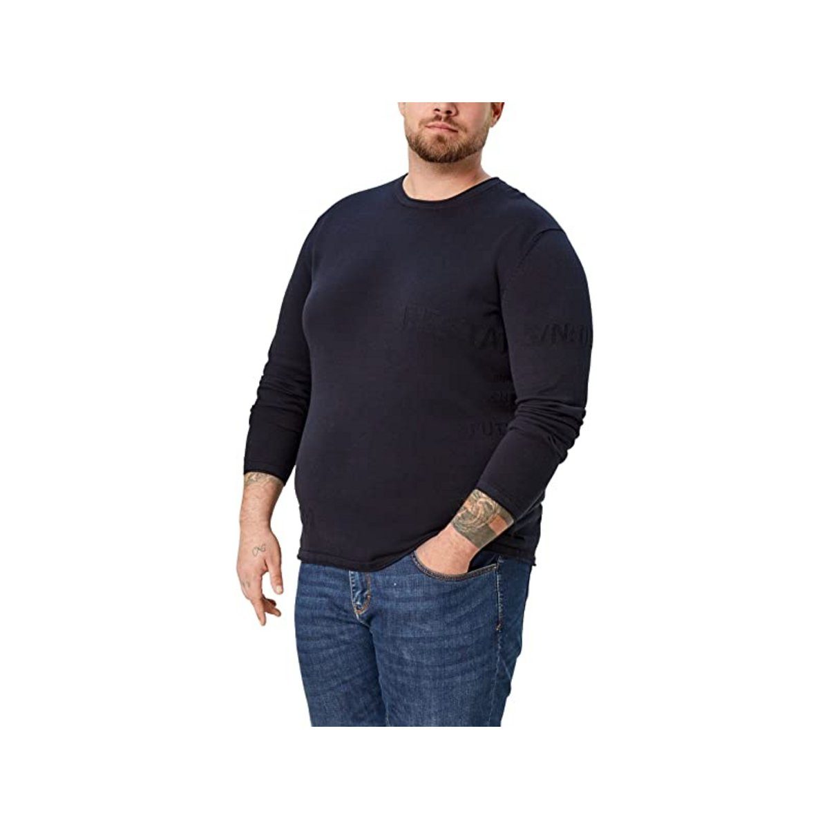 Rundhalspullover V Pullover für Herren in dunkelblau
