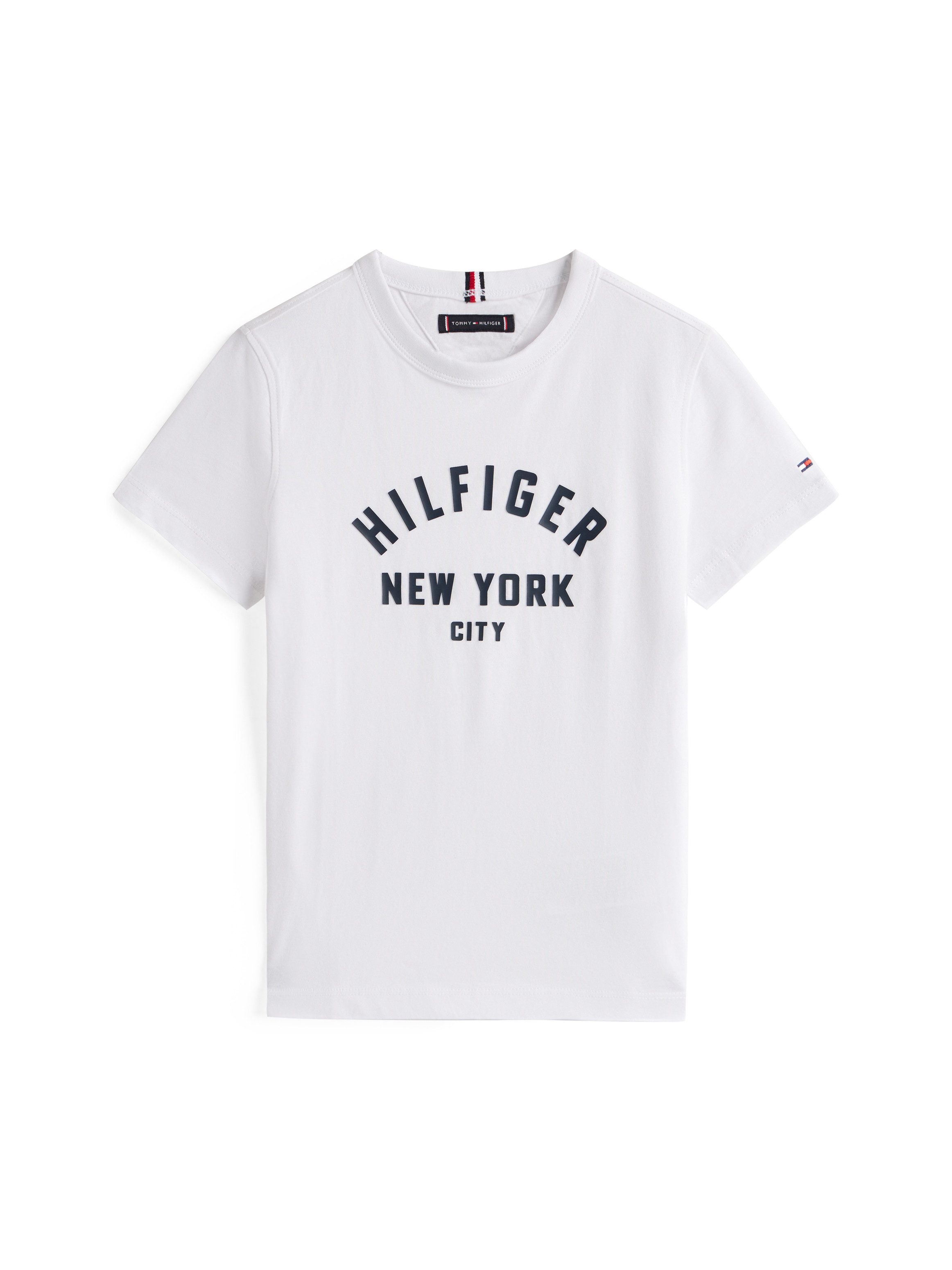 Tommy Hilfiger T-Shirt CURVED HILFIGER GRAPHIC TEE SS für Kinder bis 16 Jahre, großer Logo-Print