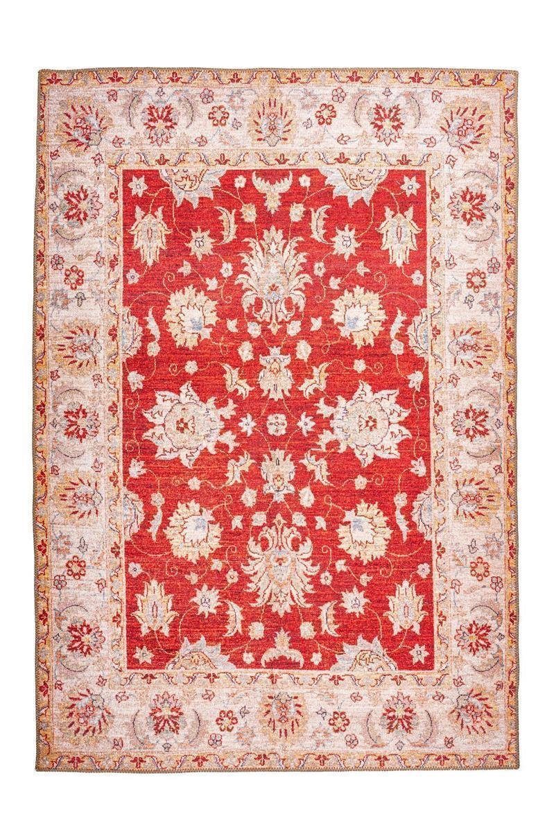 Qiyano Teppich Kurzflorteppich Neyla 100 Rot 110 x 180 cm, rechteckig, Höhe: 6 mm