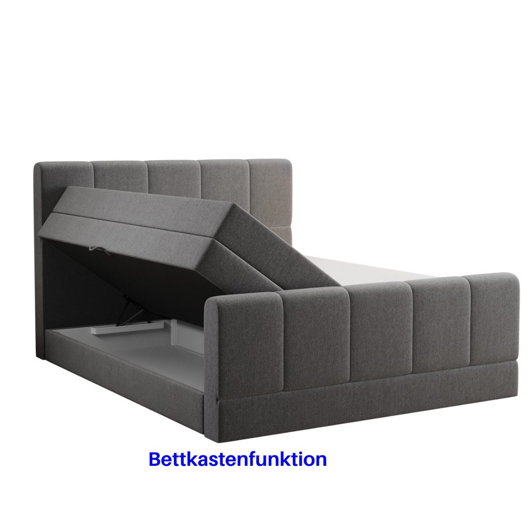M-Punkt24 Boxspringbett Ibiza (Grau oder Schwarz, Liegefläche 180 x 200cm, günstig online kaufen