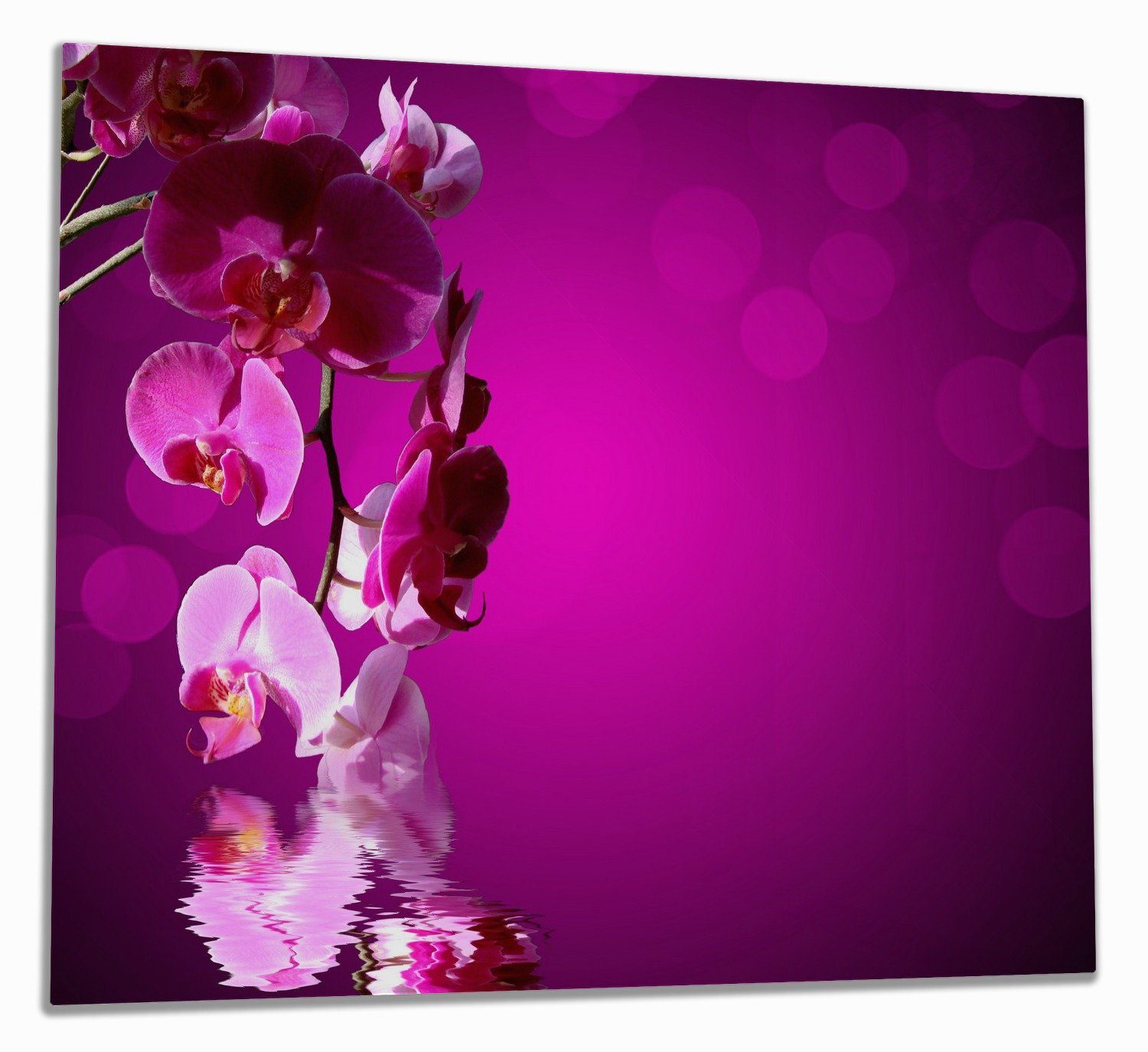 Wallario Herd-Abdeckplatte Rosafarbene Orchidee 1 Noppen), inkl. verschiedene Blüten pink, 5mm Größen tlg., in ESG-Sicherheitsglas, (Glasplatte