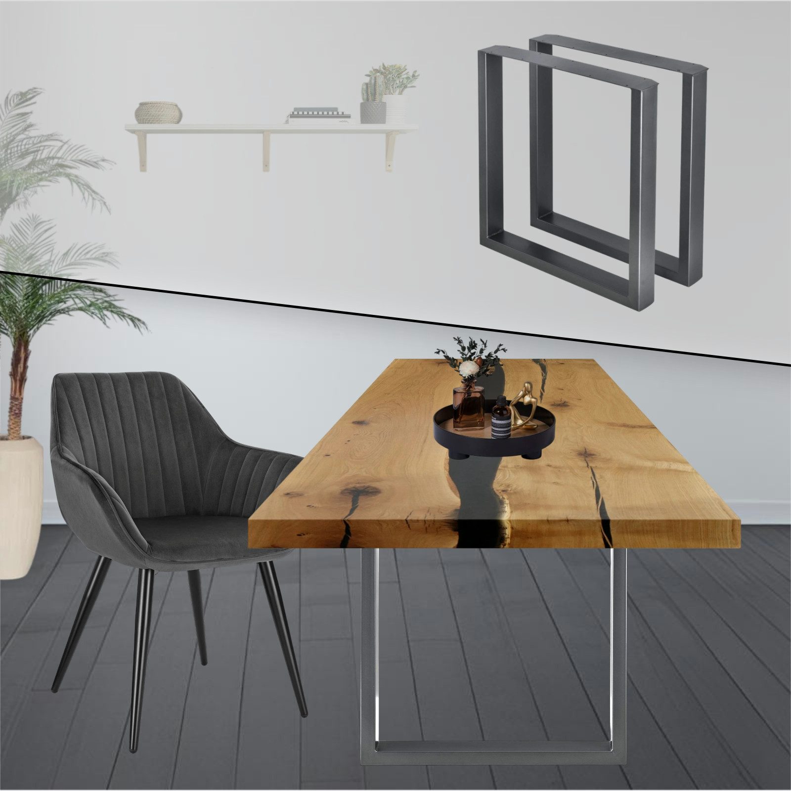 STADO Tischgestell Tischgestell Ножки для стола Untergestell Industriedesign Anthrazit Schwarz