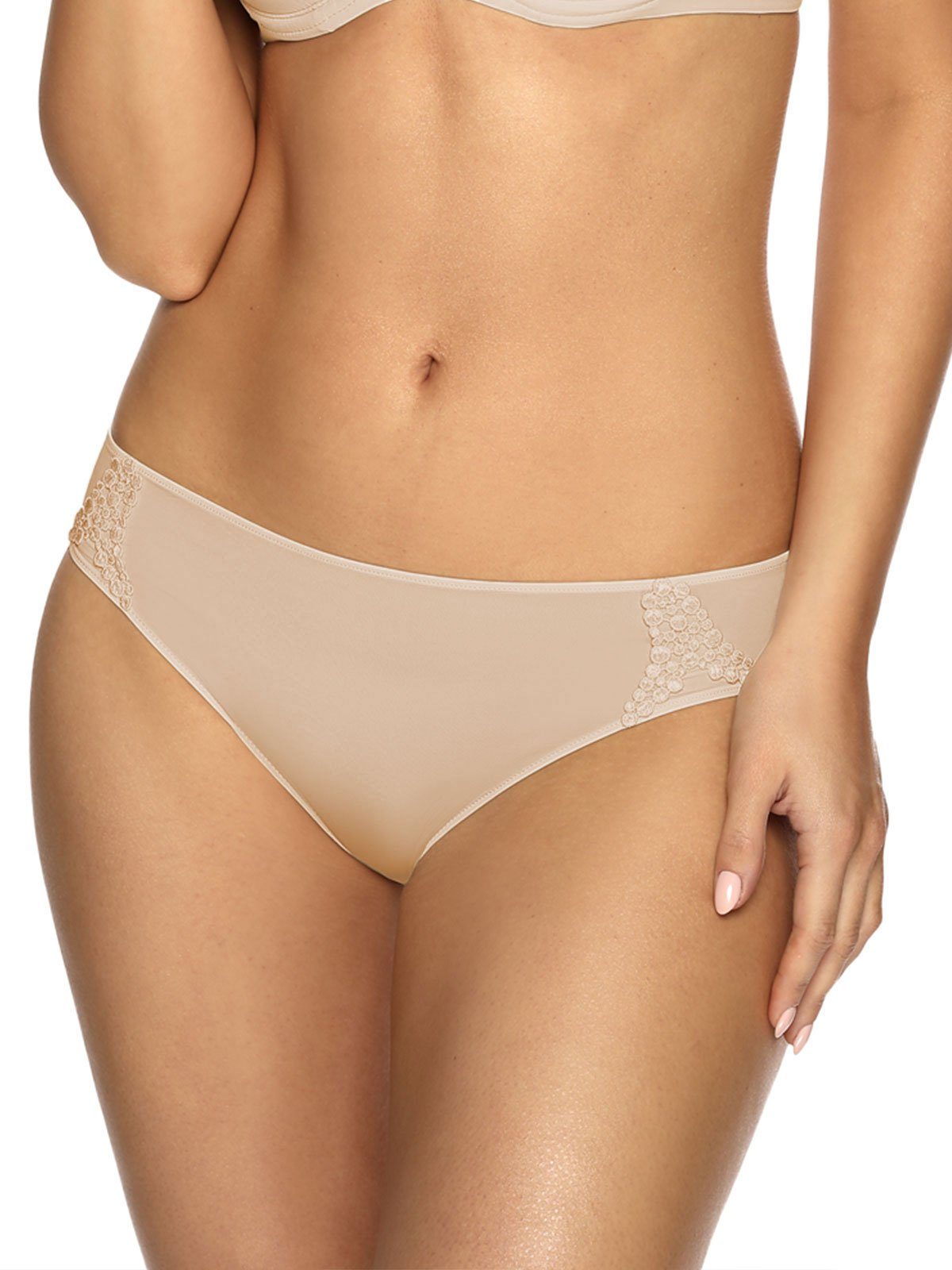 Damen Slip 1-St) Viania Light Bikinislip Beige (Stück, Zwickel Carola