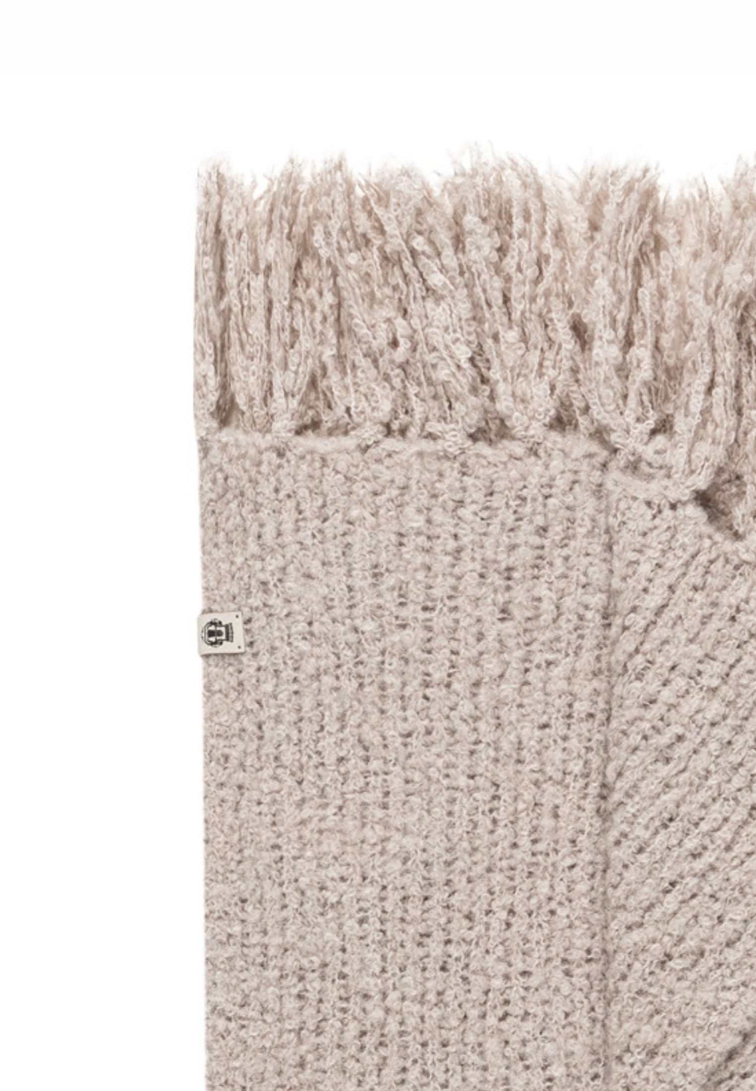Roeckl Strickschal CLASSIC BOUCLÉ SCHAL, Feinstrickschal mit Fransen