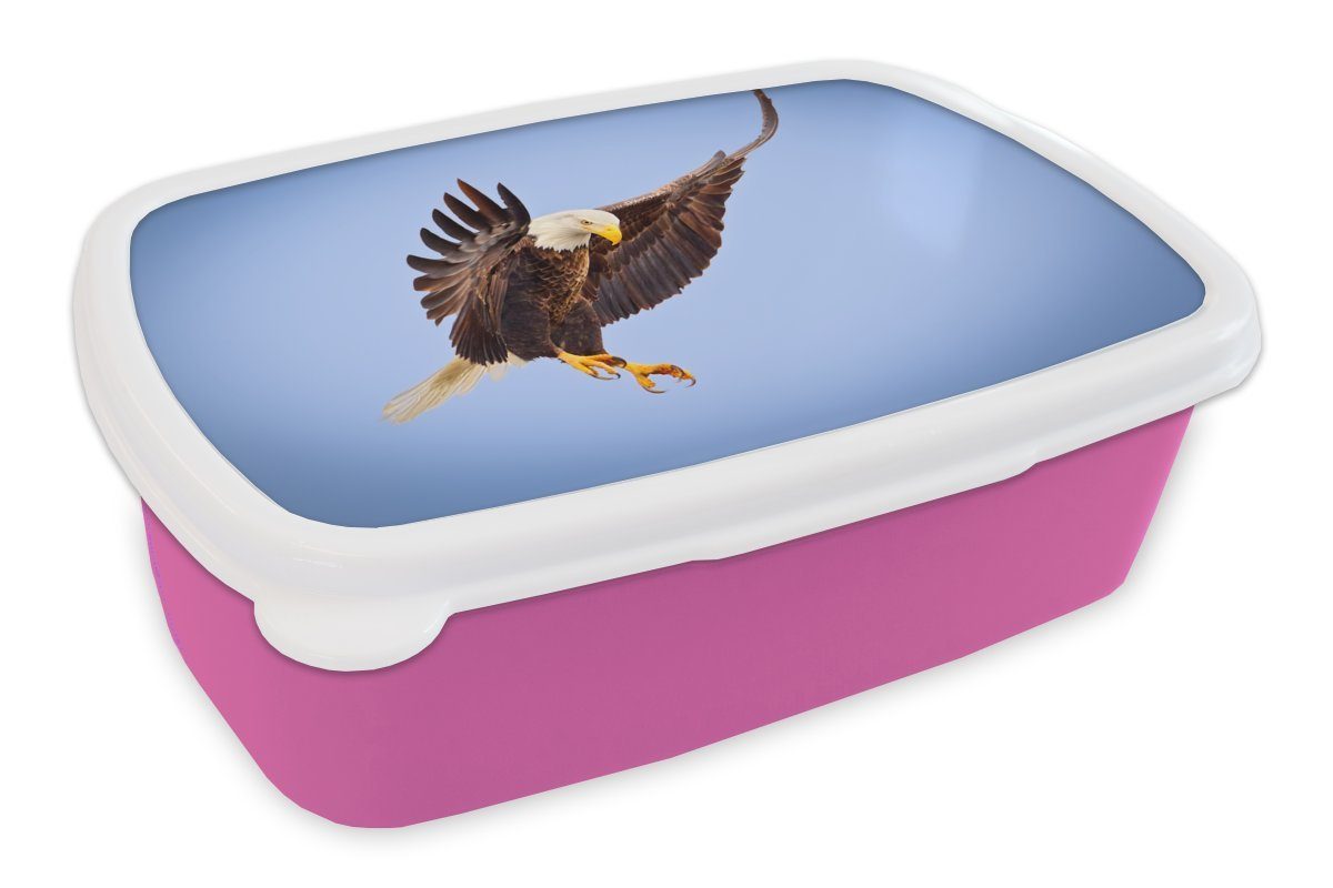 MuchoWow Lunchbox Adler - Luft - Tier, Kunststoff, (2-tlg), Brotbox für Erwachsene, Brotdose Kinder, Snackbox, Mädchen, Kunststoff rosa | Lunchboxen