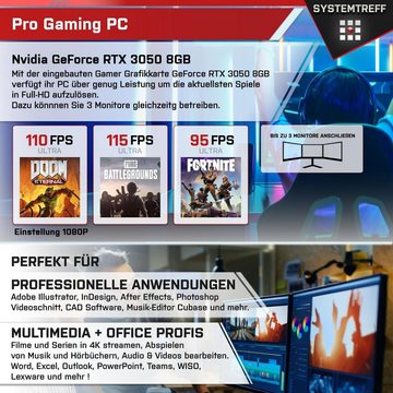 SYSTEMTREFF Basic Gaming-PC-Komplettsystem (24", Intel Core i5 12400, GeForce RTX 3050, 16 GB RAM, 512 GB SSD, Windows 11, WLAN)