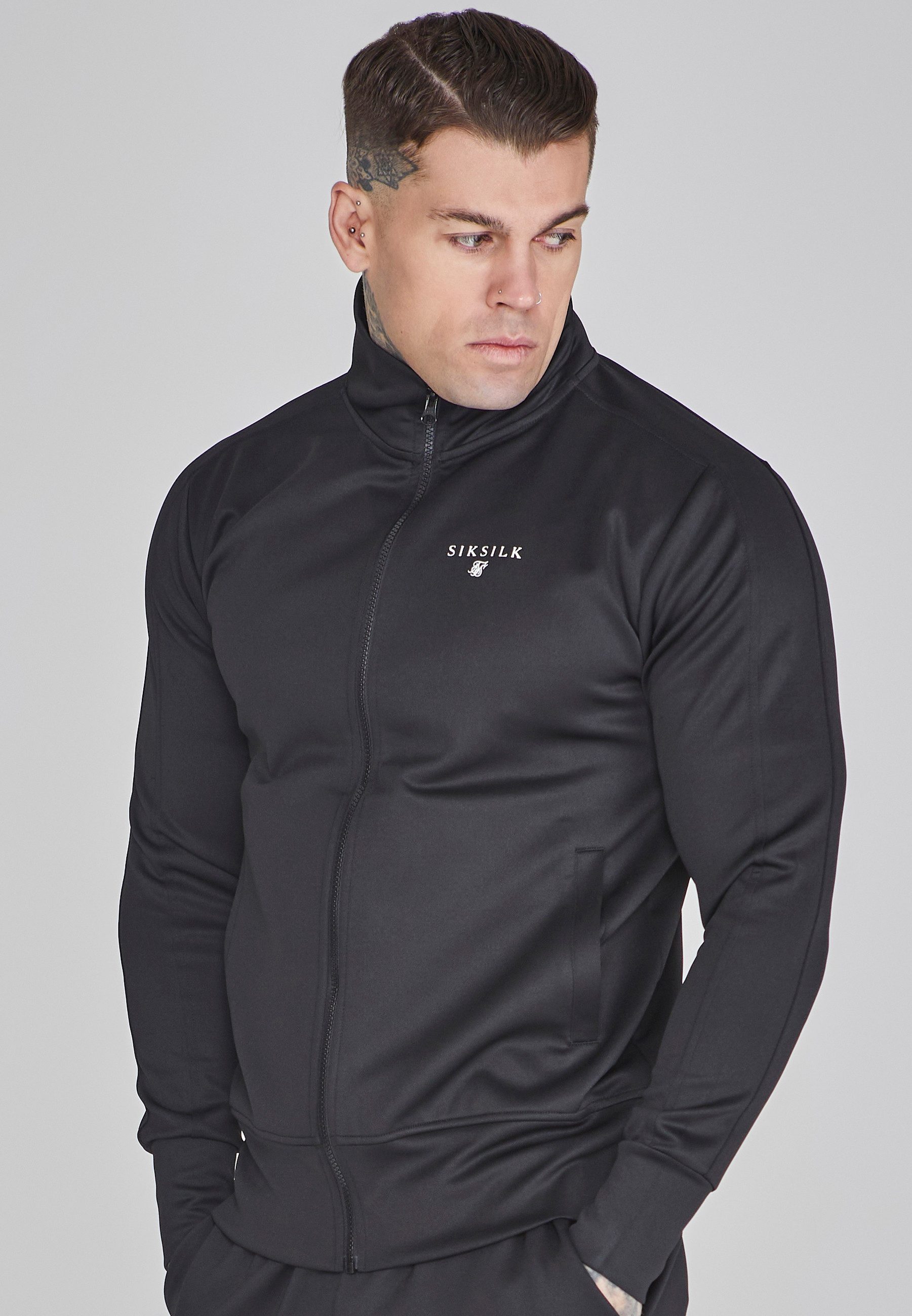 Siksilk Sweatjacke SikSilk Herren Schwarze Essentials günstig online kaufen