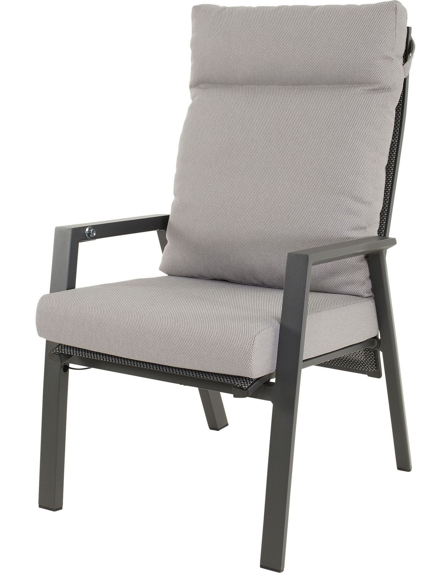 Lesli Living Gartenstuhl Lesli Living Comfort-Hochlehner-Stapelsessel im 2er-Set Malik Negro