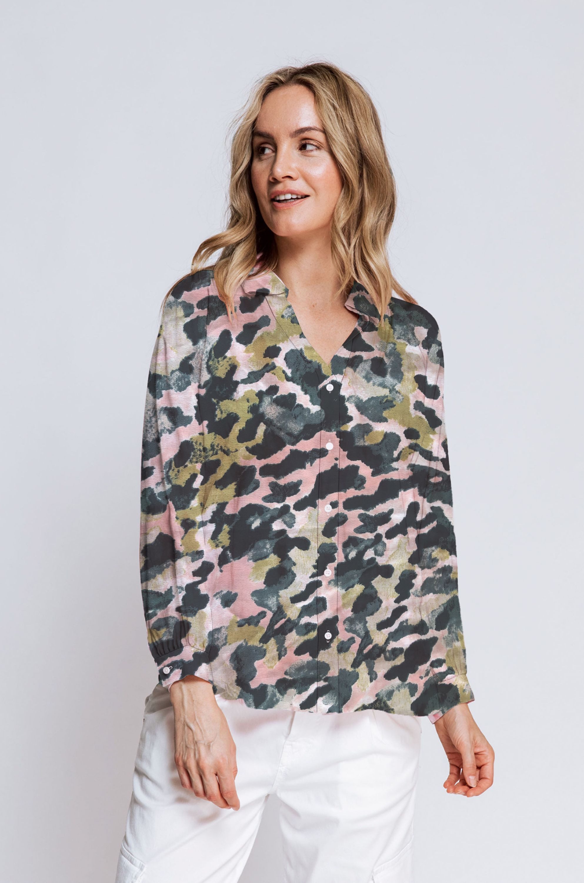 Zhrill Longbluse Bluse BEATA Beige günstig online kaufen