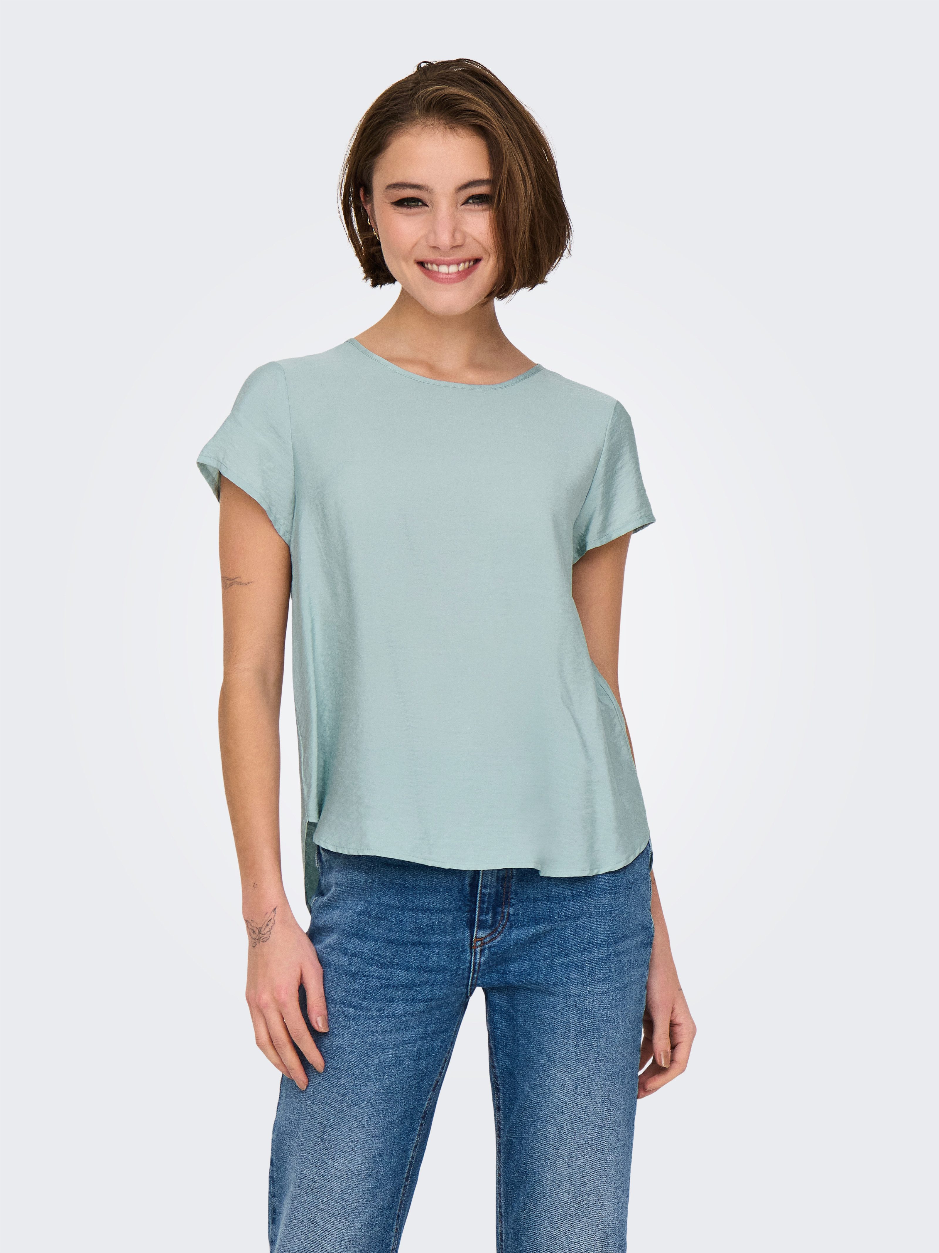 ONLY Blusenshirt ONLAYA LIFE S/S O-NECK günstig online kaufen