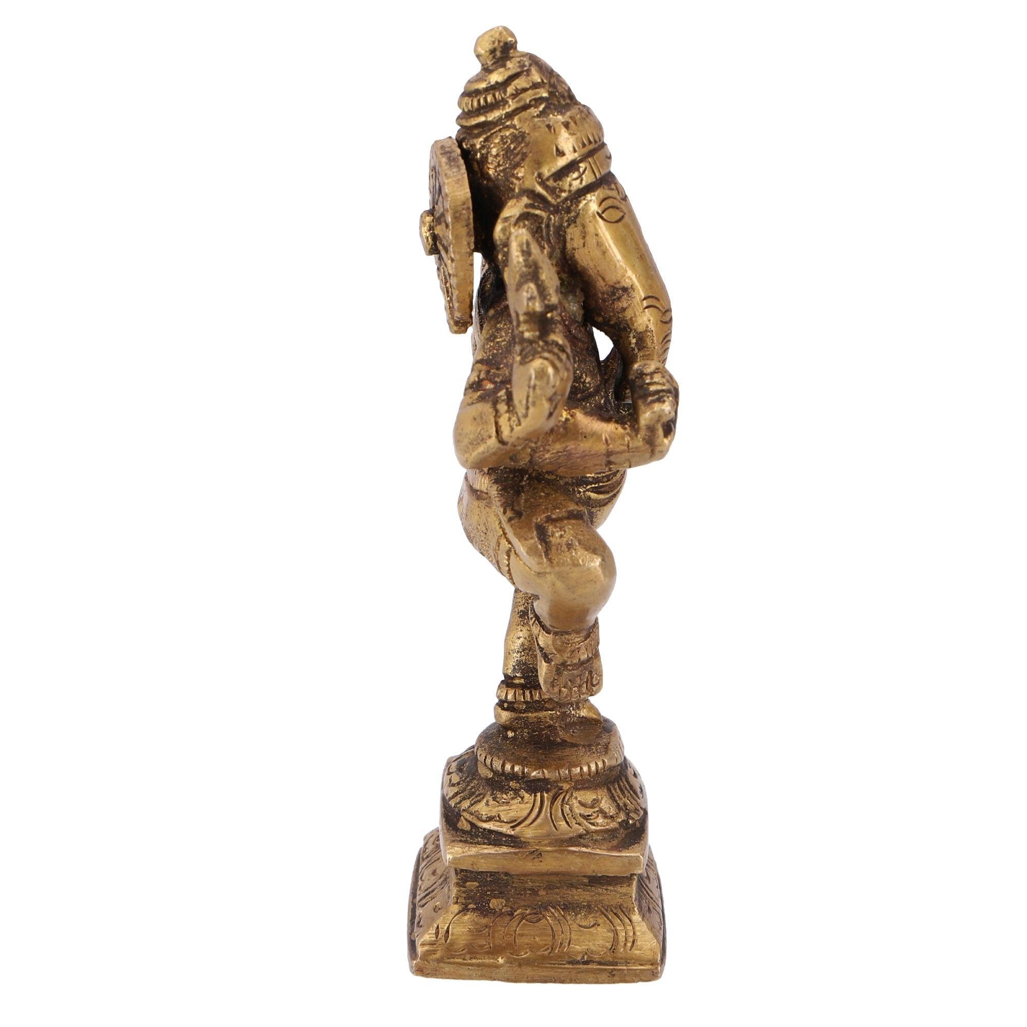 Dekofigur Statue, Guru-Shop Messingfigur tanzender Ganesha.. Ganesha