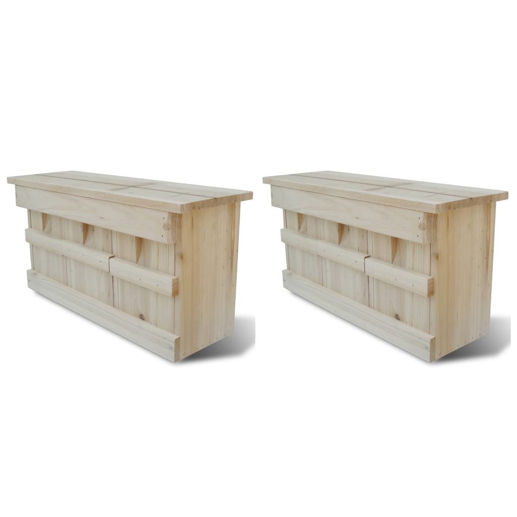 vidaXL Vogelhaus Spatzenhaus 2 Stk Holz 44x15,5x21,5 cm