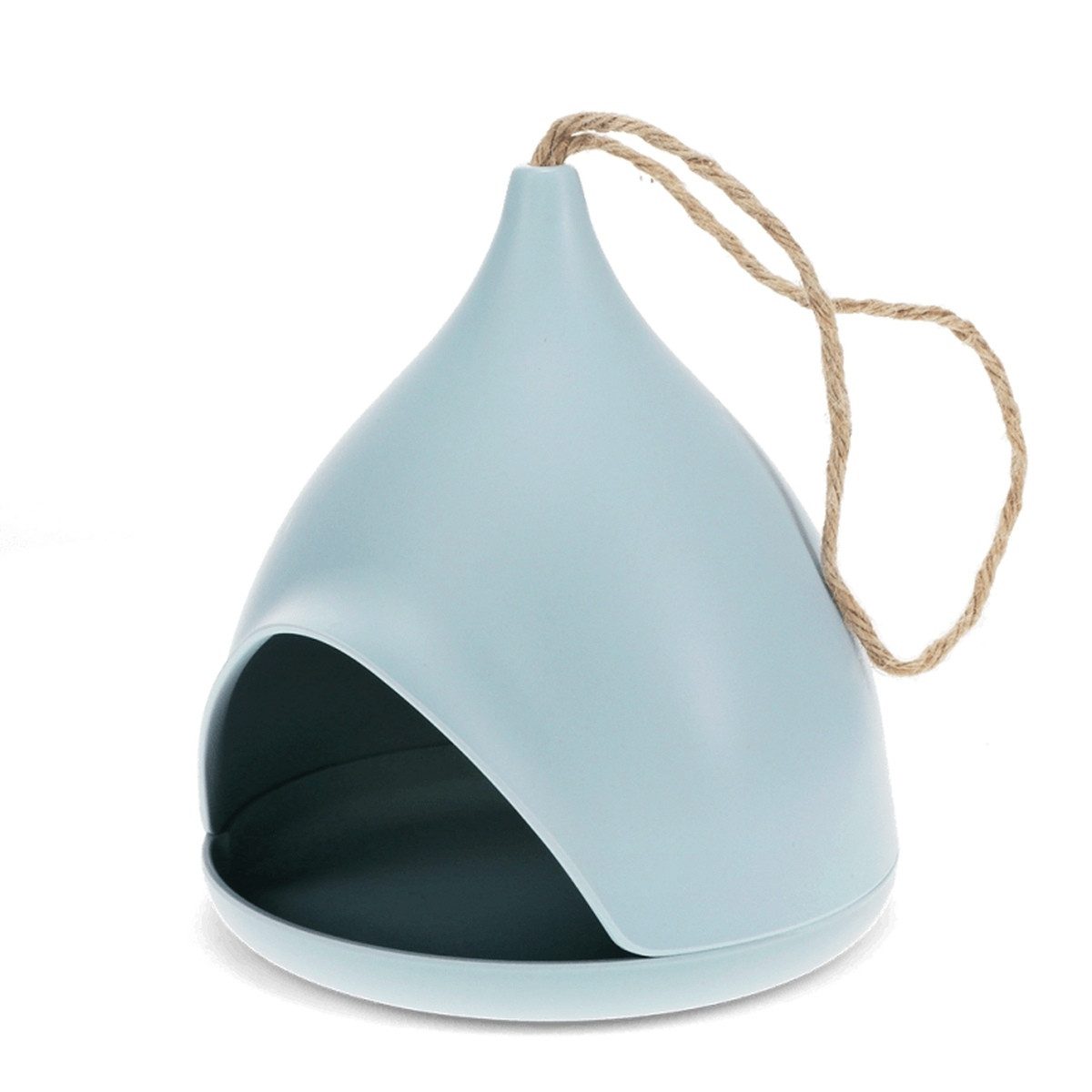 Rex London Vogelhaus Futterstation für Vögel aus Bambusfaser Blau 17,5x19,5cm