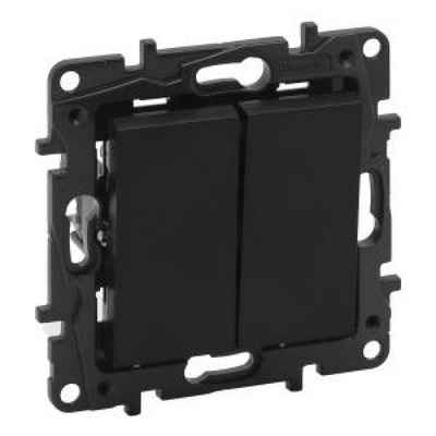 legrand® Schalter Doppelschalter 10 AX schwarz Niloe Step (1-St)