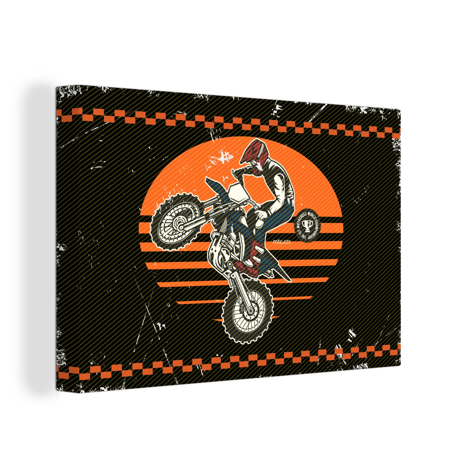 OneMillionCanvasses® Leinwandbild Motorrad - Oldtimer - Design, (1 St), Wandbild Leinwandbilder, Aufhängefertig, Wanddeko, 30x20 cm
