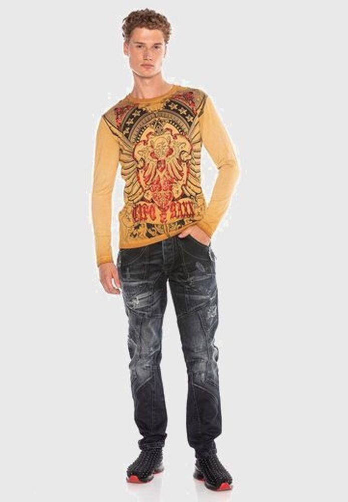 Cipo & Baxx T-Shirt Sweatshirts mit Print und Glanzdruck