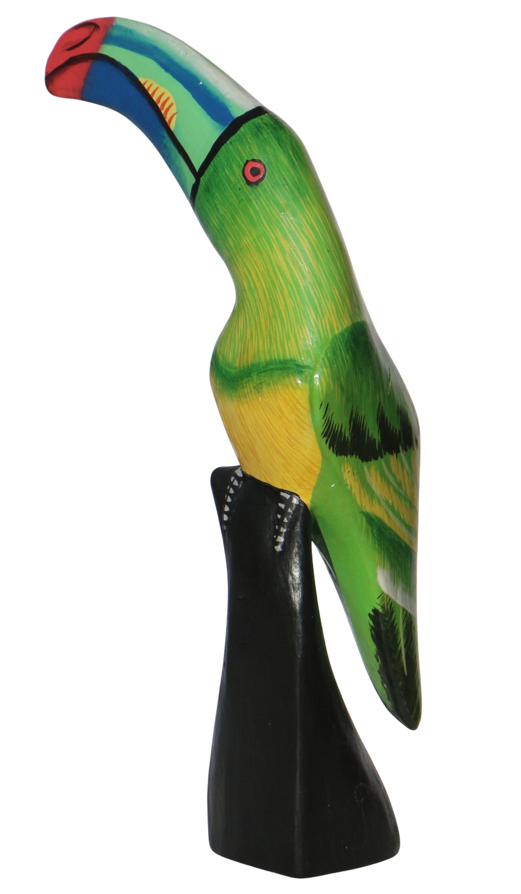 Wogeka Tierfigur bemalter Tukan Vogel Holz-Figur Dekoration Statue