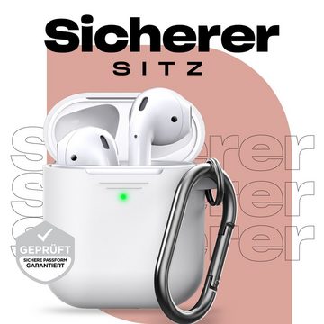 KeyBudz Kopfhörer-Schutzhülle Pod Skinz für AirPods mit Karabiner, stoßfest, kratzfest, inkl. Schlüsselanhänger