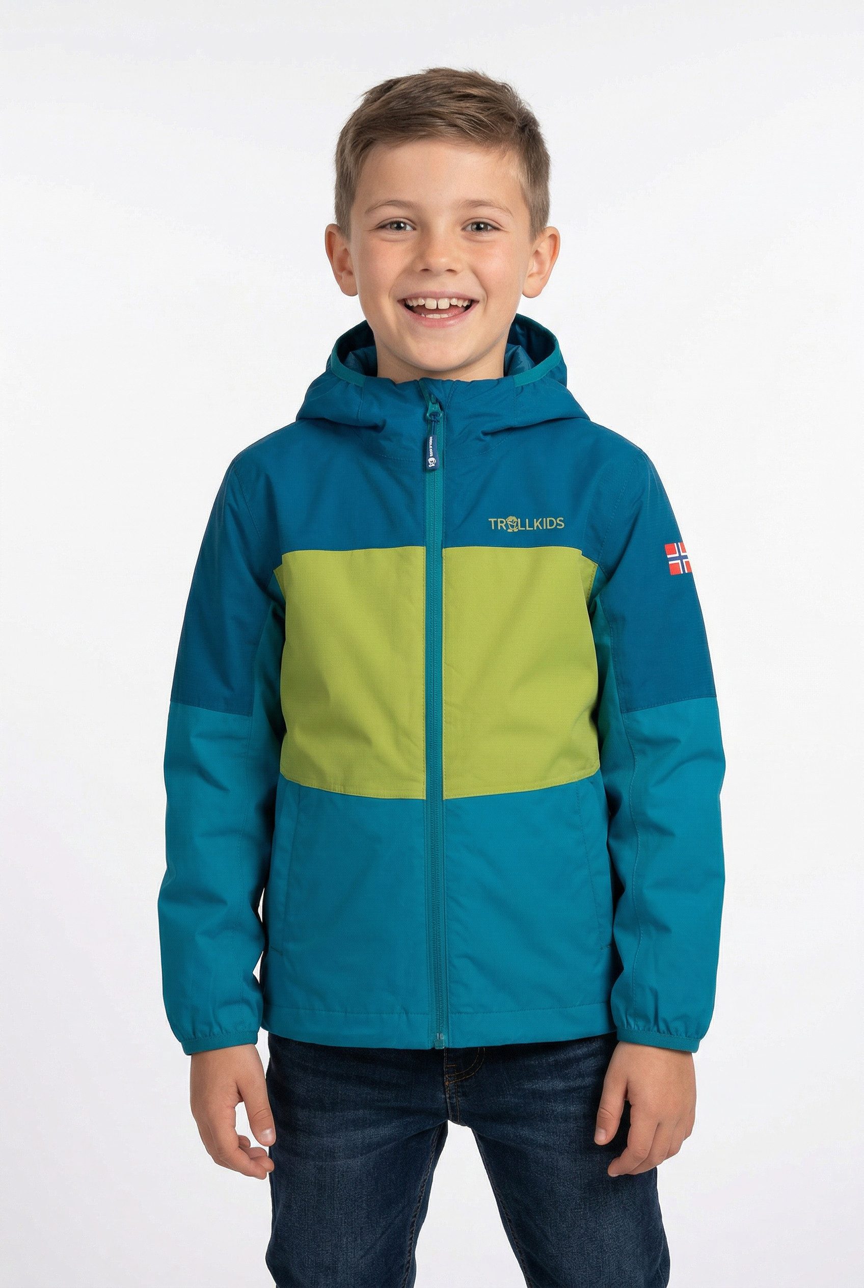 TROLLKIDS Regenjacke Kids Bjordal Jacket für Kinder und Jugendliche, mit Reißverschluss, wasserdicht, winddicht