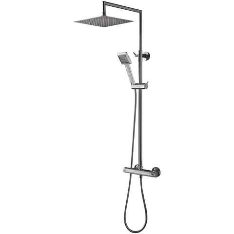 welltime Brausegarnitur Raindrop, Höhe 83 cm, 1 Strahlart(en), Überkopfbrauseset Duschsystem Duschsäule Brauseset Regendusche